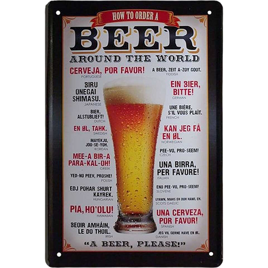 How to Order a Beer Blechschild 20 x 30 cm - Man Cave Germany Blechschild