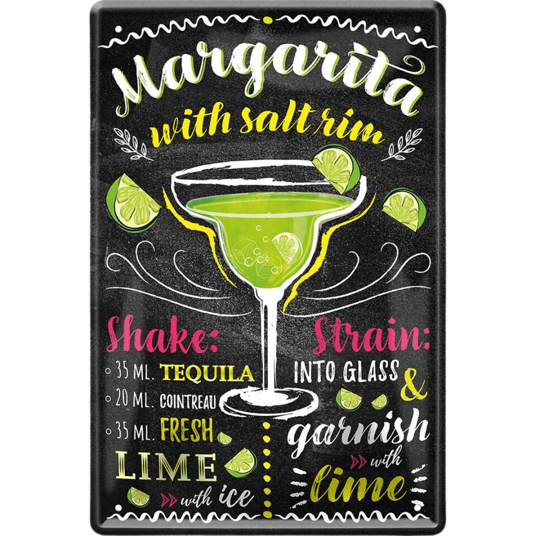 Margarita Cocktail Blechschild Dekoration