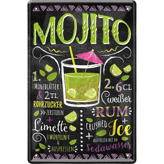 Mojito Cocktail Blechschild Dekoration