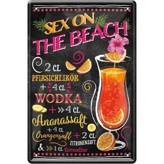 Sex on the Beach Cocktail Blechschild Dekoration